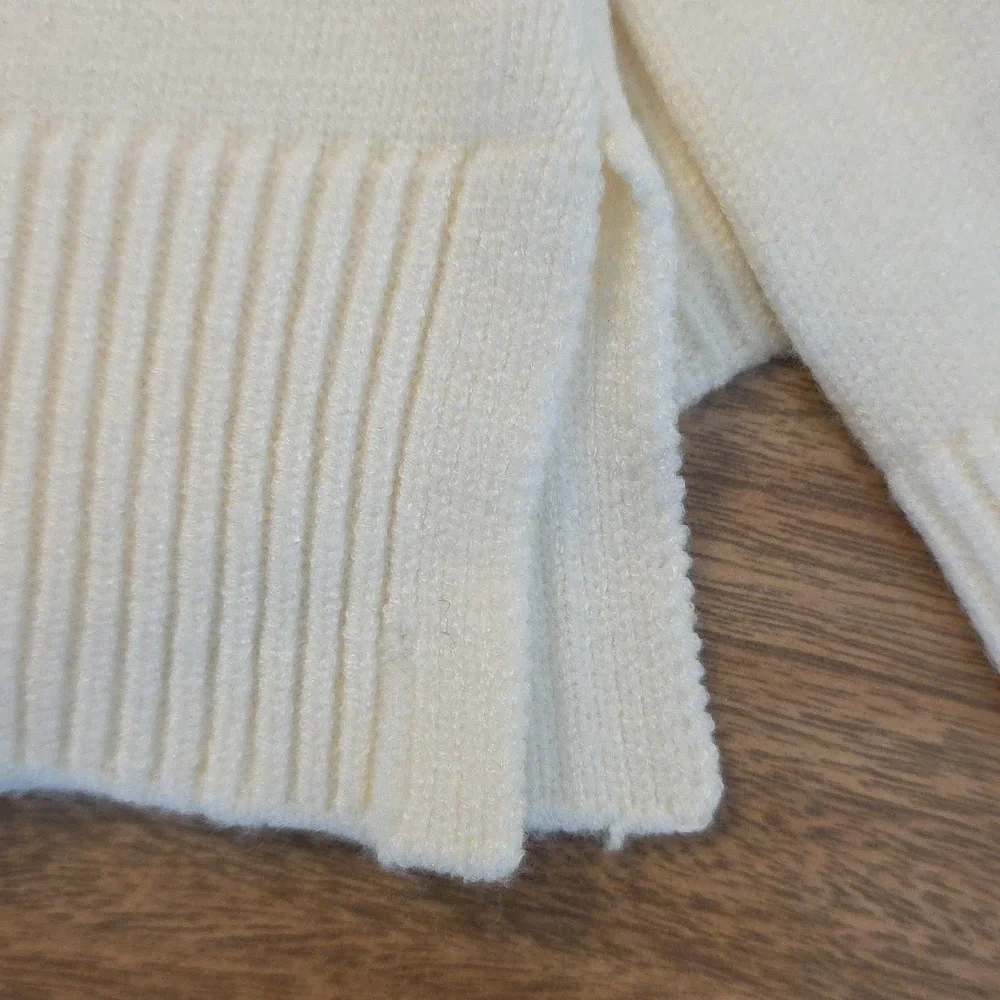 Calligraphie Dachshund Dog Intarsia Knit Crew Neck Sweater Cream Brown Medium - Picture 10 of 17